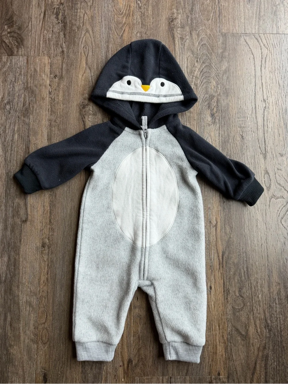 Carter's Fleece Penguin Hooded One-Piece Play Outfit 3M